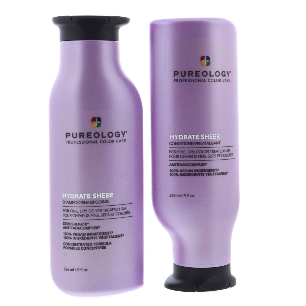 Pureology Hydrate Sheer Shampoo & Conditioner Duo Set 9 fl oz / 266ml each Perfectly balanced hydration without weighing hair down