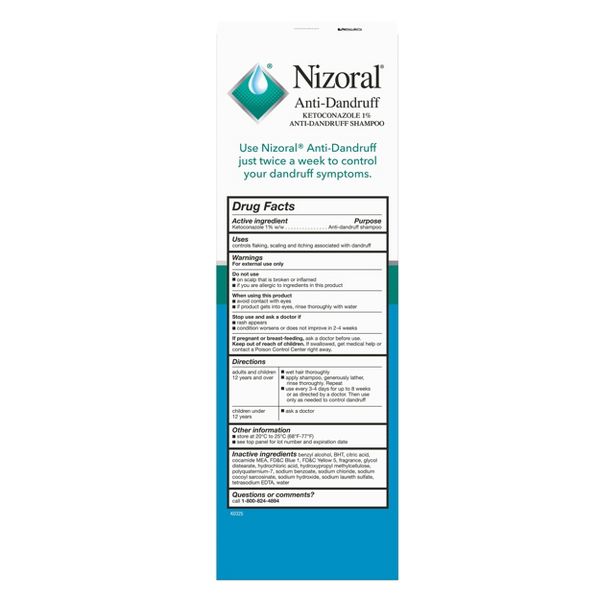 Nizoral Anti-Dandruff Shampoo with 1% Ketoconazole Peppermint Complex + Tea Tree Essence - 14 fl oz