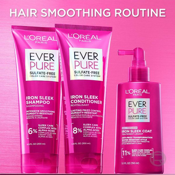L'Oreal Paris EverPure Sulfate Free Iron Sleek Smoothing Shampoo - 6.8 fl oz