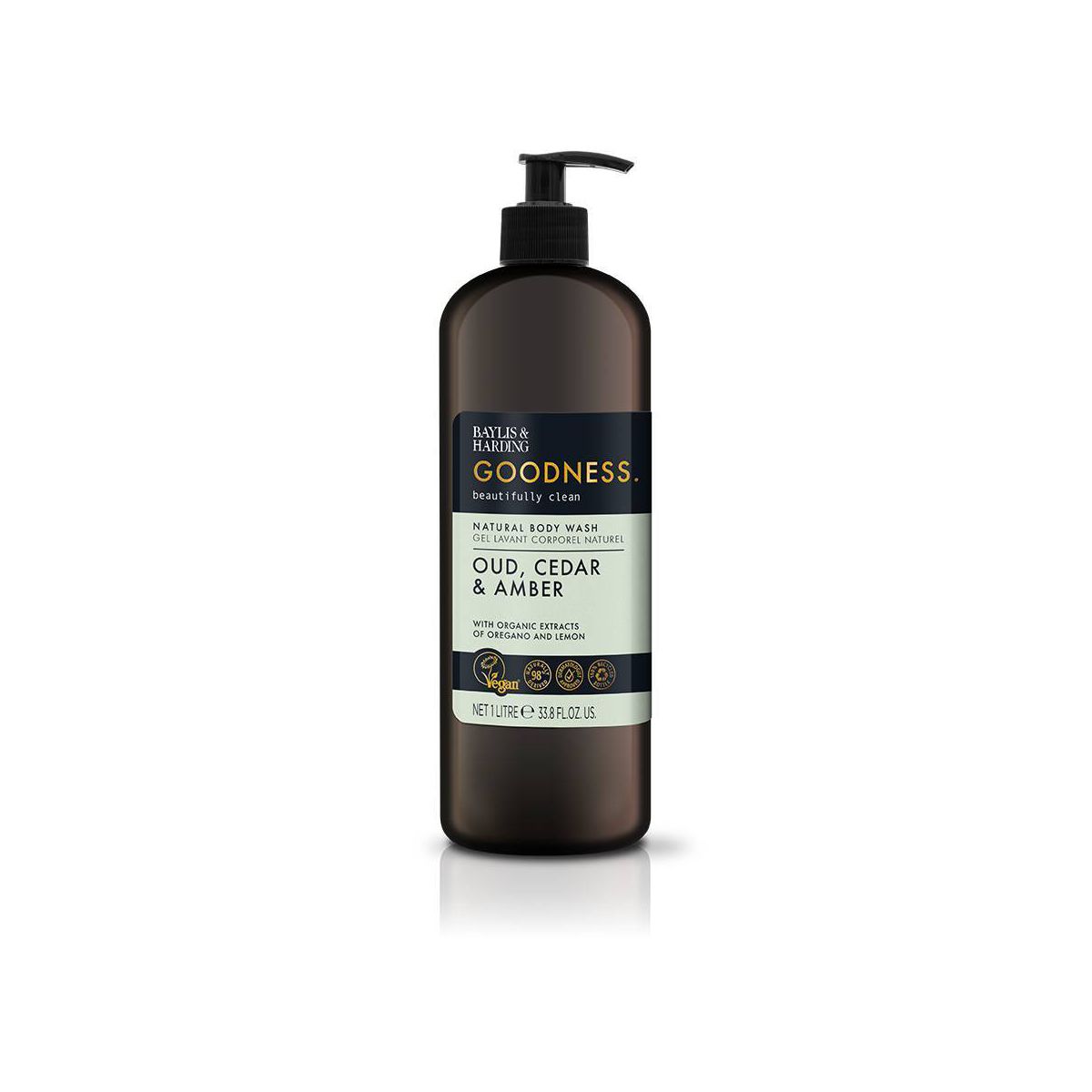 Baylis & Harding Goodness Oud Body Wash with Pump - Cedar and Amber - 33.8 fl oz