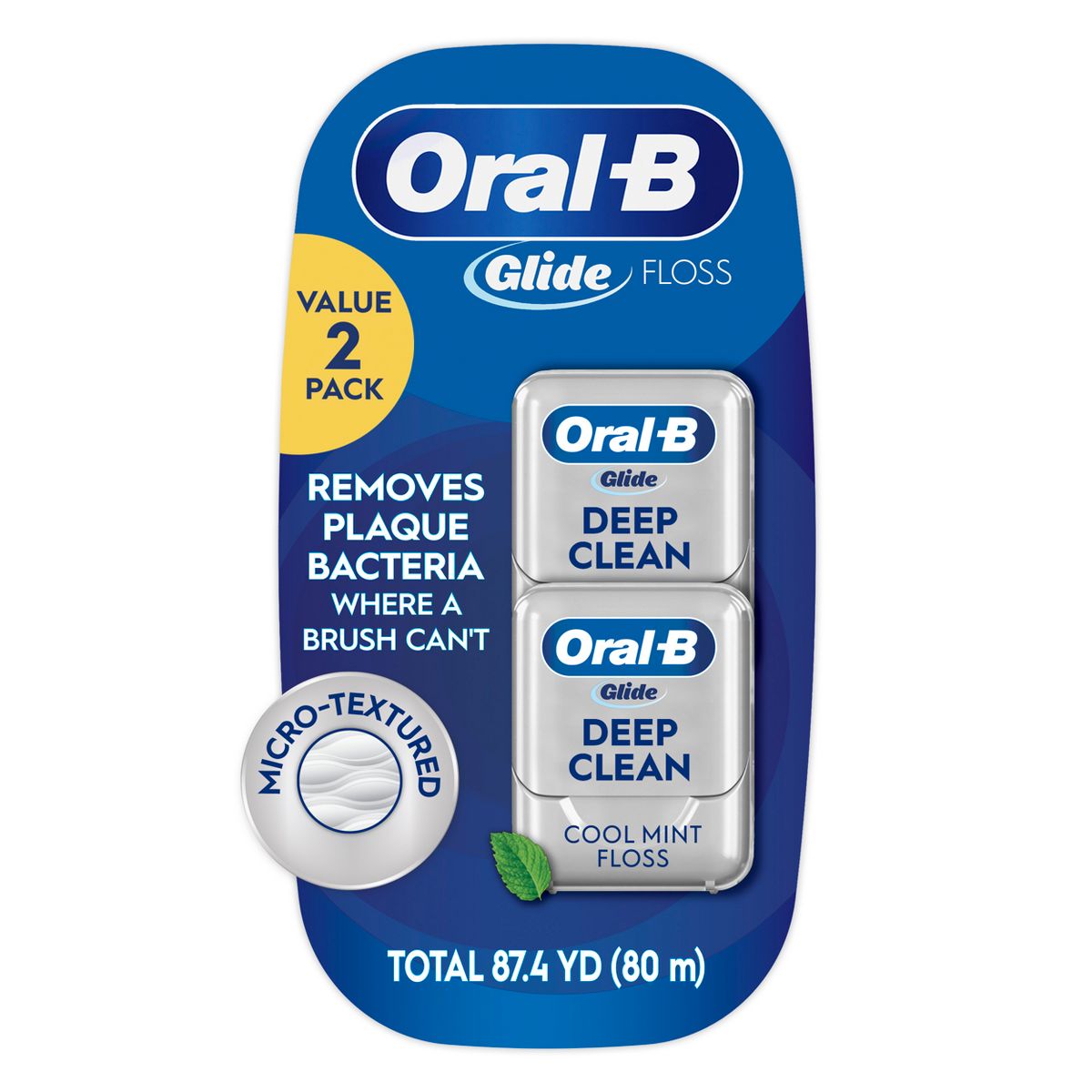 Oral-B Dental Floss Glide Pro-Health Deep Clean - Cool Mint - 2pk