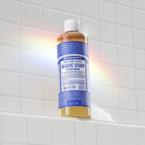 Dr. Bronner's Magic Pure Castile Liquid Soap Bodywash - Peppermint - 16 fl oz