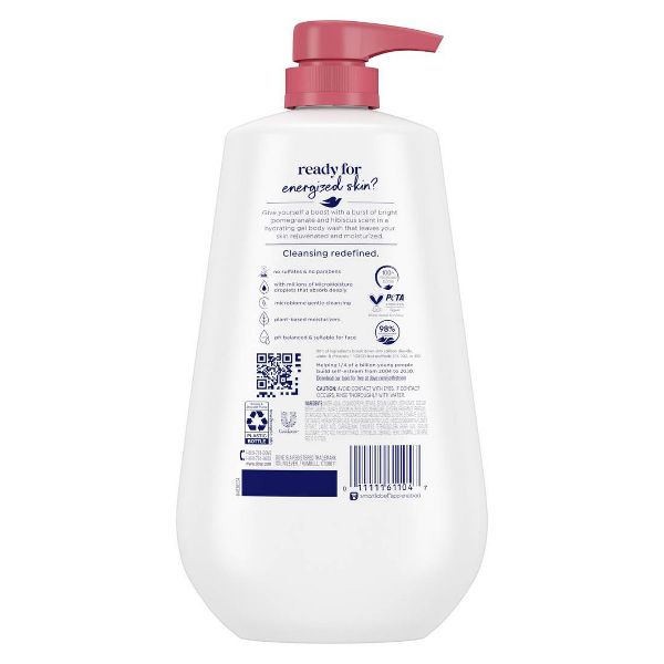 Dove Beauty Rejuvenate Body Wash Pump - Pomegranate & Hibiscus 24hr Lotion-Soft Skin - 30.6 fl oz