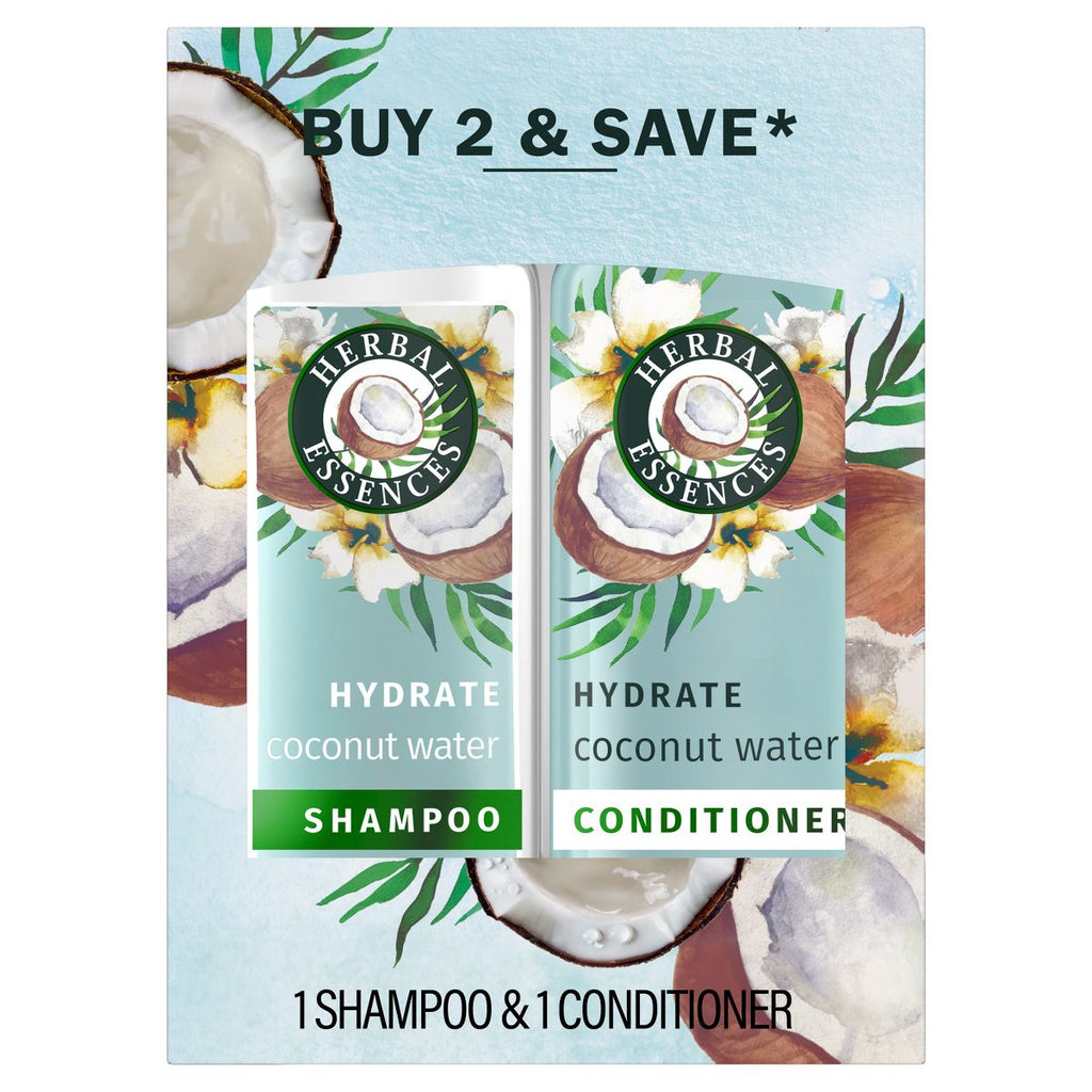 Herbal Essences Classic Hydrate - Coconut Water & Jasmine Moisturizing Shampoo and Conditioner Set - 27 fl oz