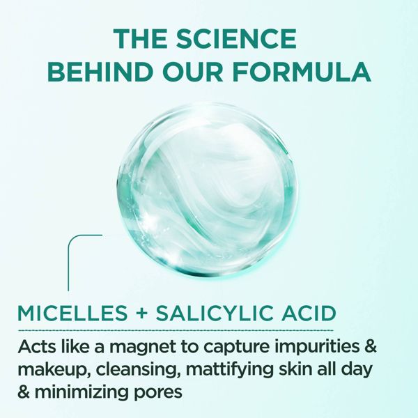 Garnier Salicylic Acid Purifying Makeup Remover Micellar Water and Facial Cleanser - 13.5 fl oz