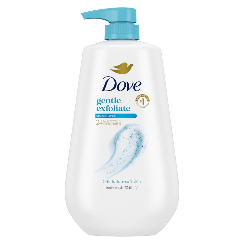 Dove Beauty Gentle Exfoliating Body Wash Pump - Sea Minerals 24hr Lotion-Soft Skin - 30.6 fl oz