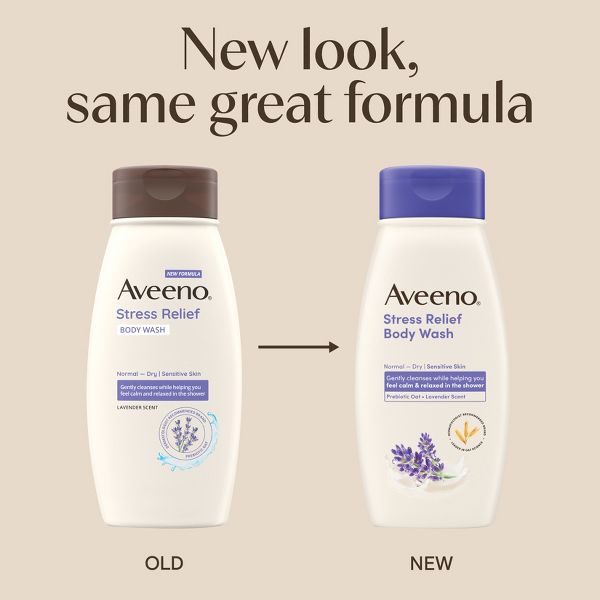 Aveeno Stress Relief Body Wash - Lavender - 12oz