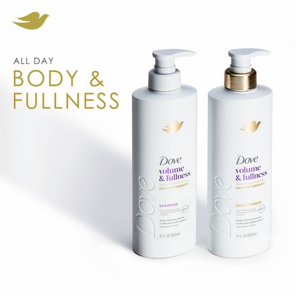 Dove Beauty Volume + Fullness Hair Shampoo Pump with Biotin & Bio-Protein Care - 28 fl oz