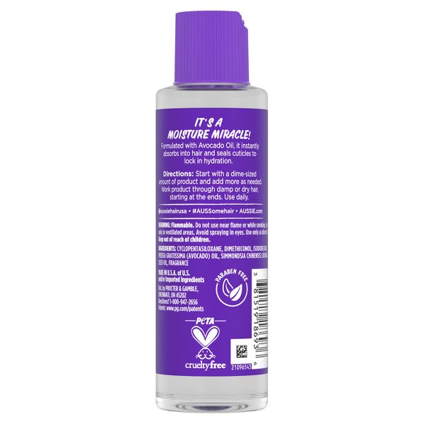 For Dry Hair - Aussie Miracle Moist Intense Hydration Oil with Jojoba Oil - 3.2 fl oz