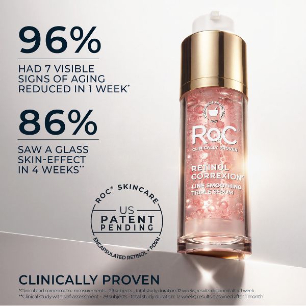 RoC Retinol Correxion Line Smoothing Triple Face Serum with Retinol, PDRN - 1 fl oz