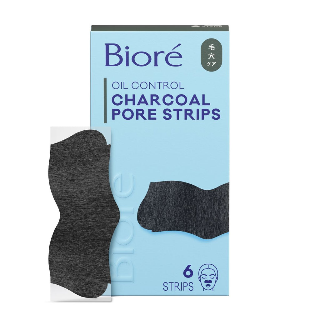 Biore Oil Control Charcoal Deep Cleansing Blackhead Remover Nose Pore Strips - 6ct