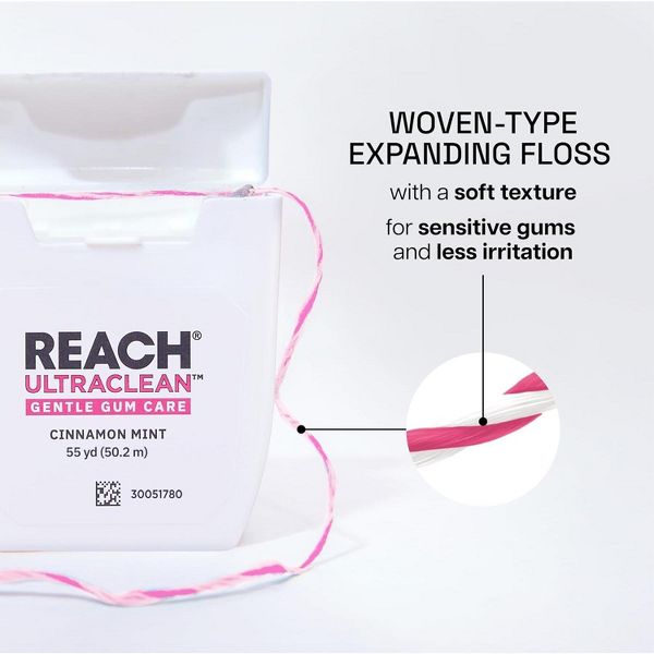 Reach Ultra Clean Gentle Gum Care Woven Floss, Cinnamon Mint, 50 Yd