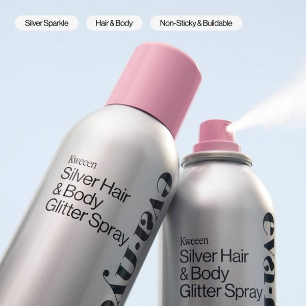 Eva NYC Kweeen Silver Hair & Body Glitter Spray - 4.9oz