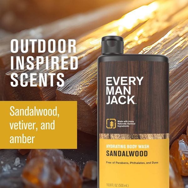 Every Man Jack Sandalwood Men's 16.9 fl oz Body Wash + 3oz Deodorant
