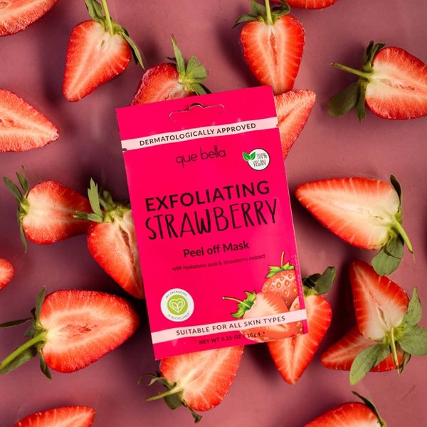 Que Bella Exfoliating Strawberry Peel Off Mask - 0.35oz