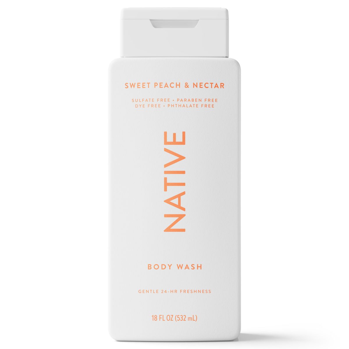 Native Body Wash for Women & Men - Sweet Peach & Nectar - Sulfate Free - 18 fl oz
