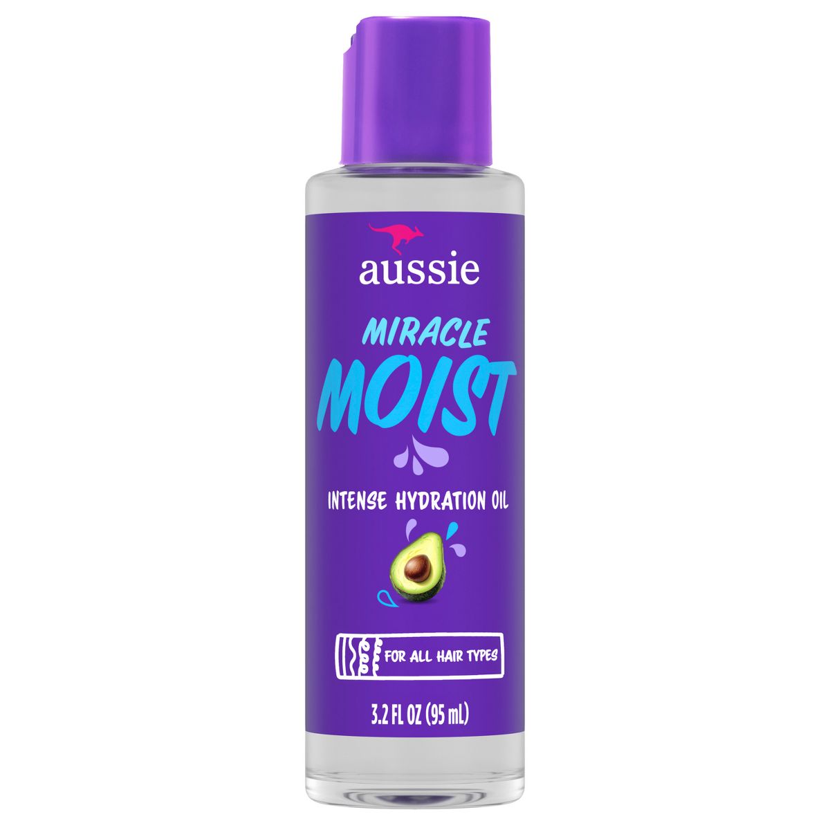 For Dry Hair - Aussie Miracle Moist Intense Hydration Oil with Jojoba Oil - 3.2 fl oz