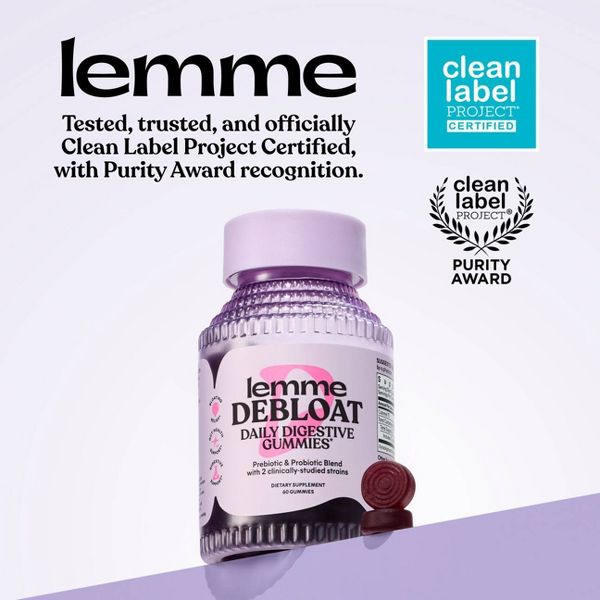 Lemme Debloat Pre + Probiotic Gummies - Bloat Support & Digestion - Blackberry Flavor - 14ct