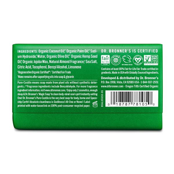 Dr. Bronner's All-One Pure-Castile Magic Bar Soap - Almond - 5oz