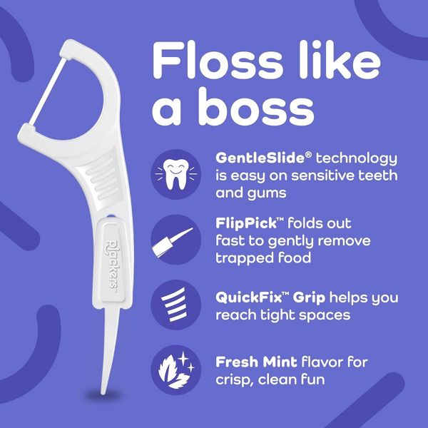 Plackers Gentle Line Floss Picks Fresh Mint, 75 Ct
