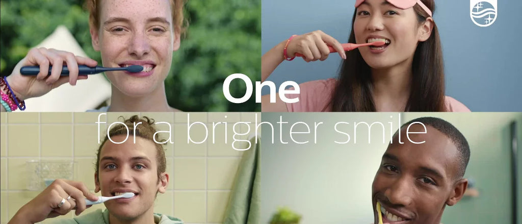 Philips One by Sonicare Battery Electric Toothbrush Model HY1100/01 with Travel Case and Brush Head - Coral