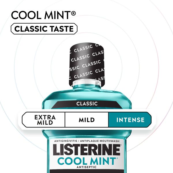 Listerine Antiseptic Intense Mouthwash for Bad Breath - Cool Mint - 250ml