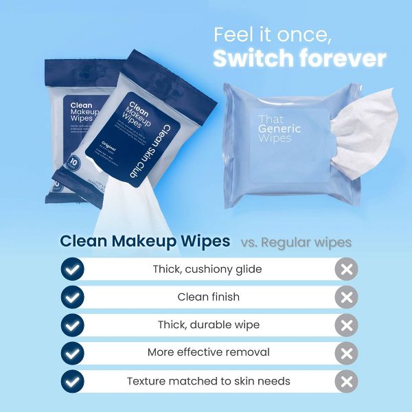 Clean Skin Club Makeup Facial Cleansing Wipes Original - 10ct