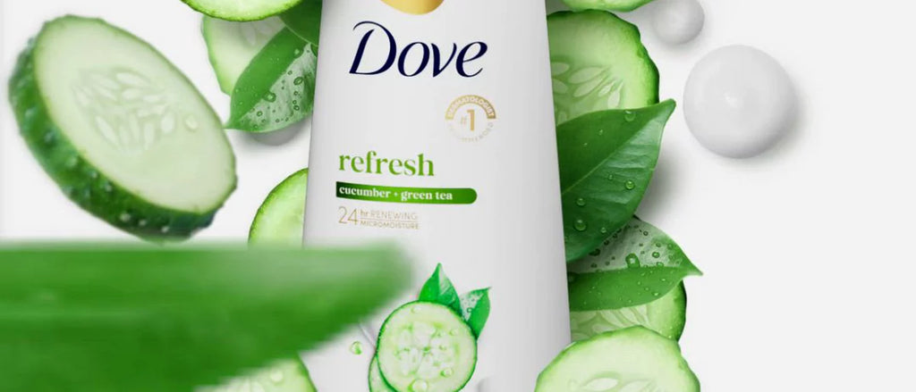 Dove Refresh Body Wash Cucumber & Green Tea 24hr Lotion-Soft Skin - 20 fl oz