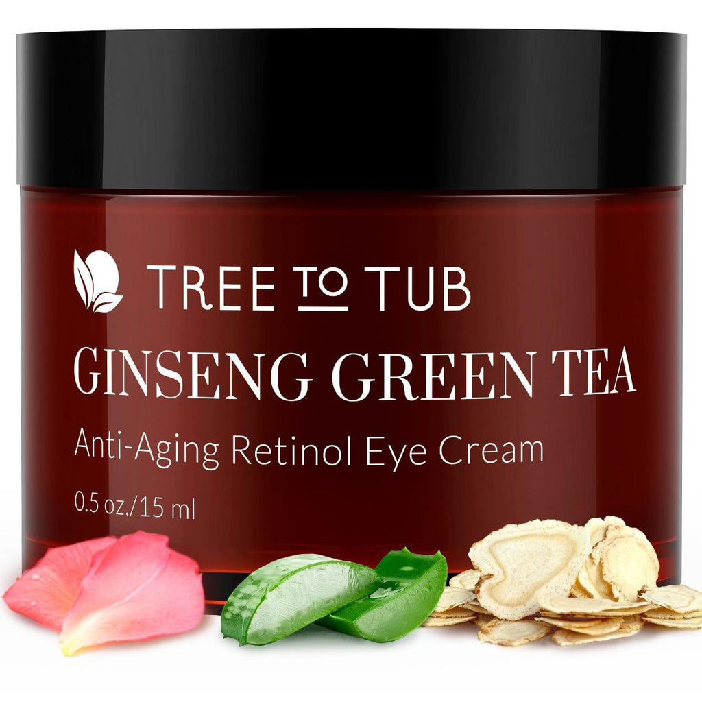 Tree To Tub Retinol Under Eye Cream for Dark Circles, Wrinkles, Bags Under Eyes - Sensitive Skin Eye Moisturizer for Women & Men w/ Hyaluronic Acid