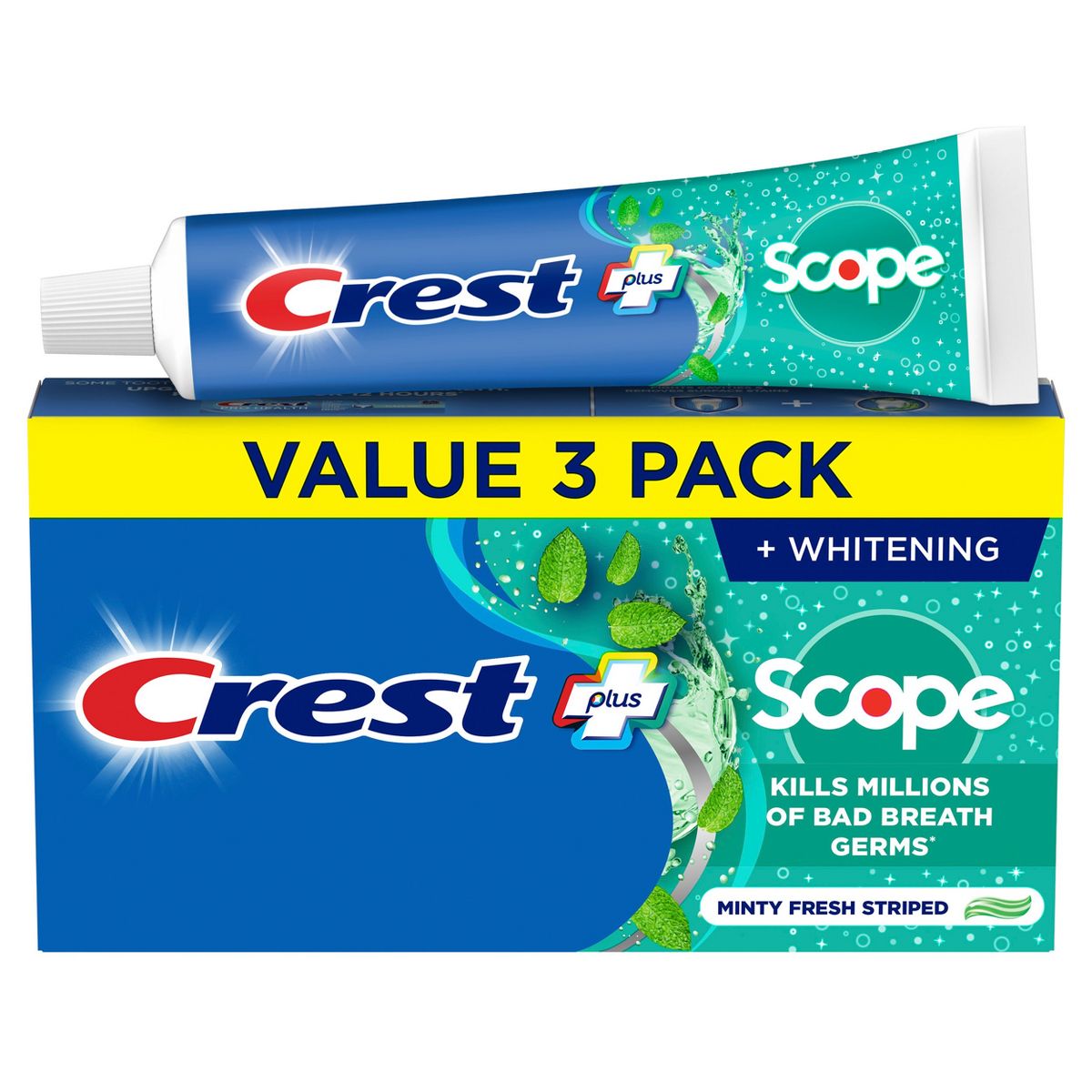 Crest + Scope Complete Whitening Tarter Control Fluoride Toothpaste - Minty Fresh - 5.4oz/3pk