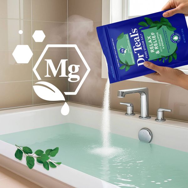 Dr Teal's Epsom Salt Magnesium Soak - Relax & Relief with Eucalyptus & Spearmint - 3lbs