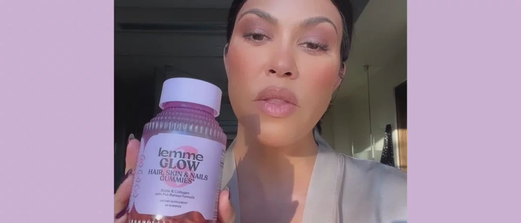 Lemme Glow Collagen Gummies - Hair, Skin & Nail Support - Biotin, Collagen, Trace Minerals & Vitamins - Peach Flavored - 60ct