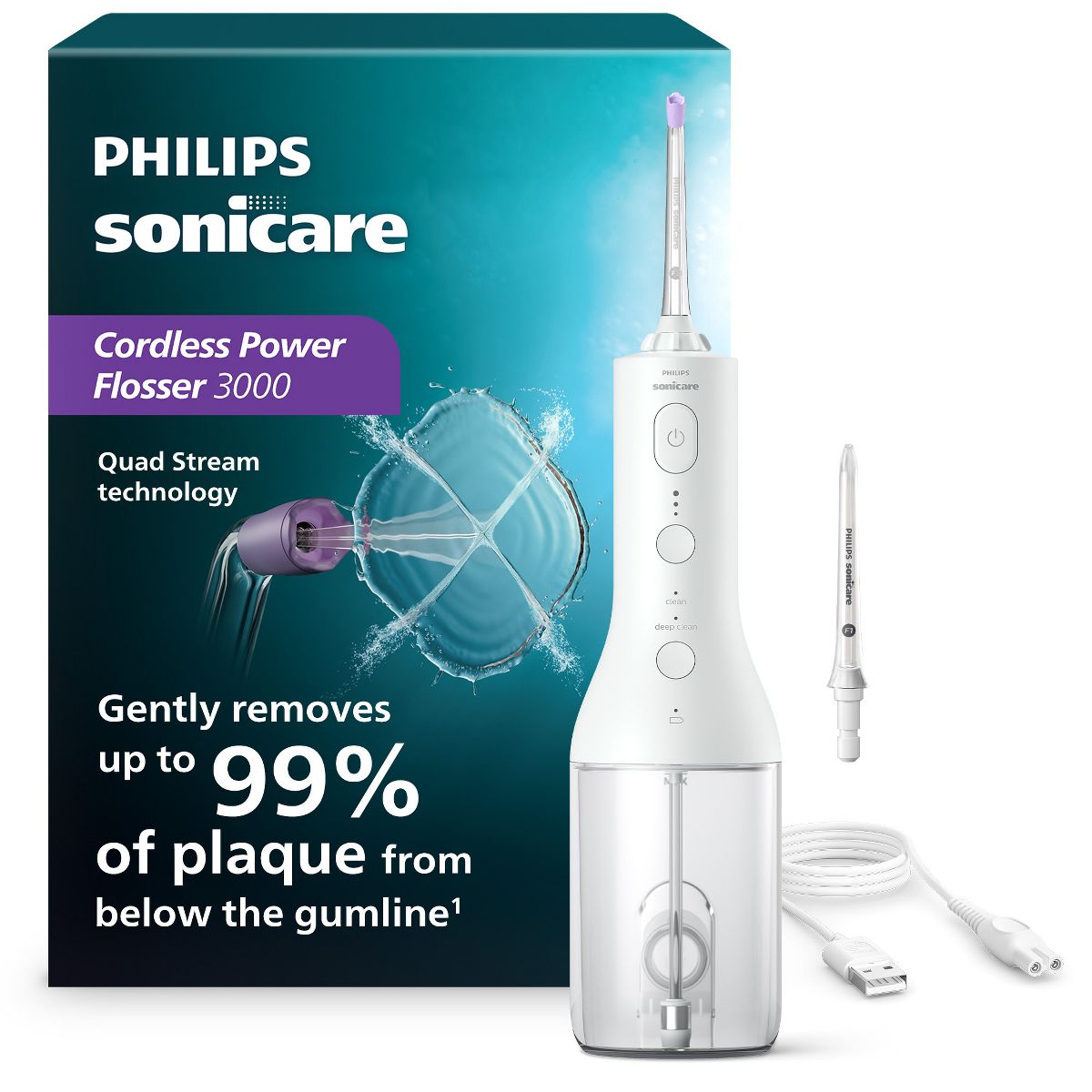 Philips Sonicare Power Flosser 3000 Cordless - HX3826/21 - White