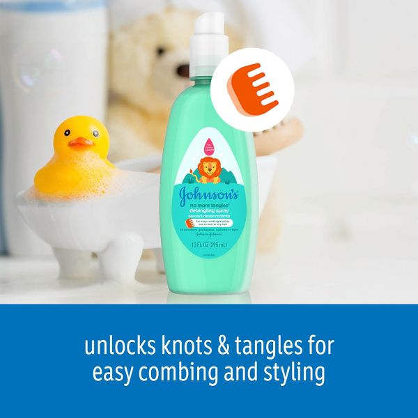 Johnson's No More Tangles Toddler & Kids Hair Detangling Spray to Unlock Knots in Hair - 10 fl oz