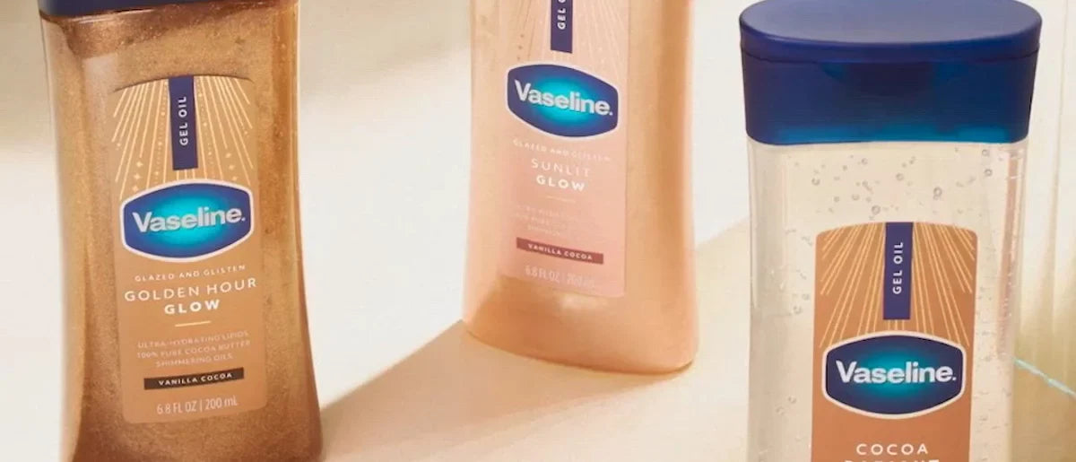Vaseline Glazed & Glisten Vanilla Cocoa Shimmering Gel Body Oil - Sunlit Glow - 6.8 fl oz