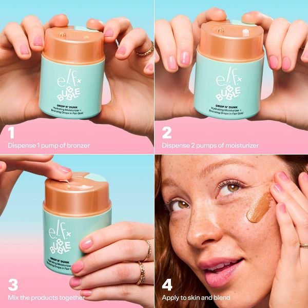 Bubble Skincare x e.l.f Drop N'Dunk Hydrating Moisturizer + Bronzing Drops - Copper Gold - 6oz
