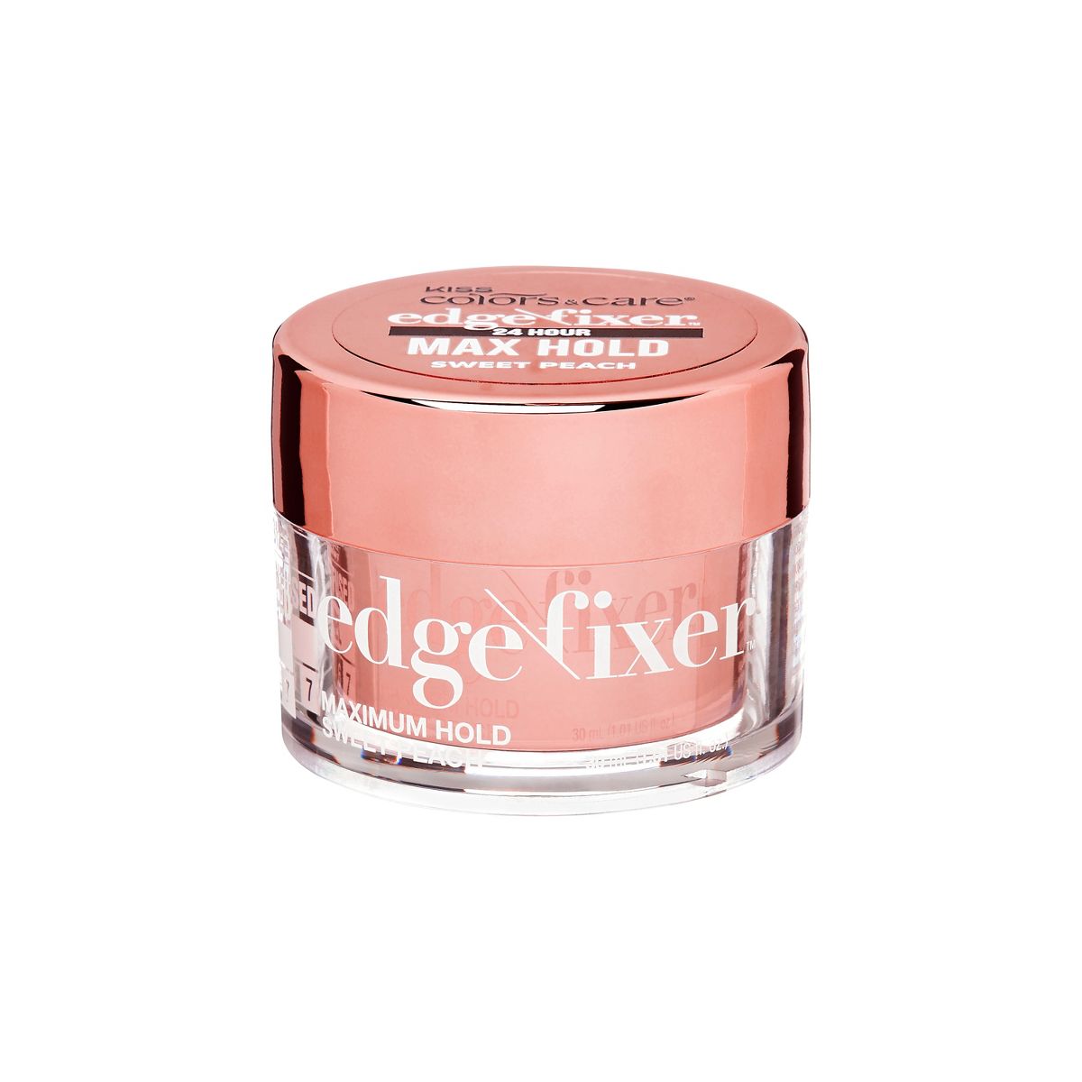 Kiss Colors & Care Maximum Hold Edge Fixer – Sweet Peach - 1.01 fl. oz.