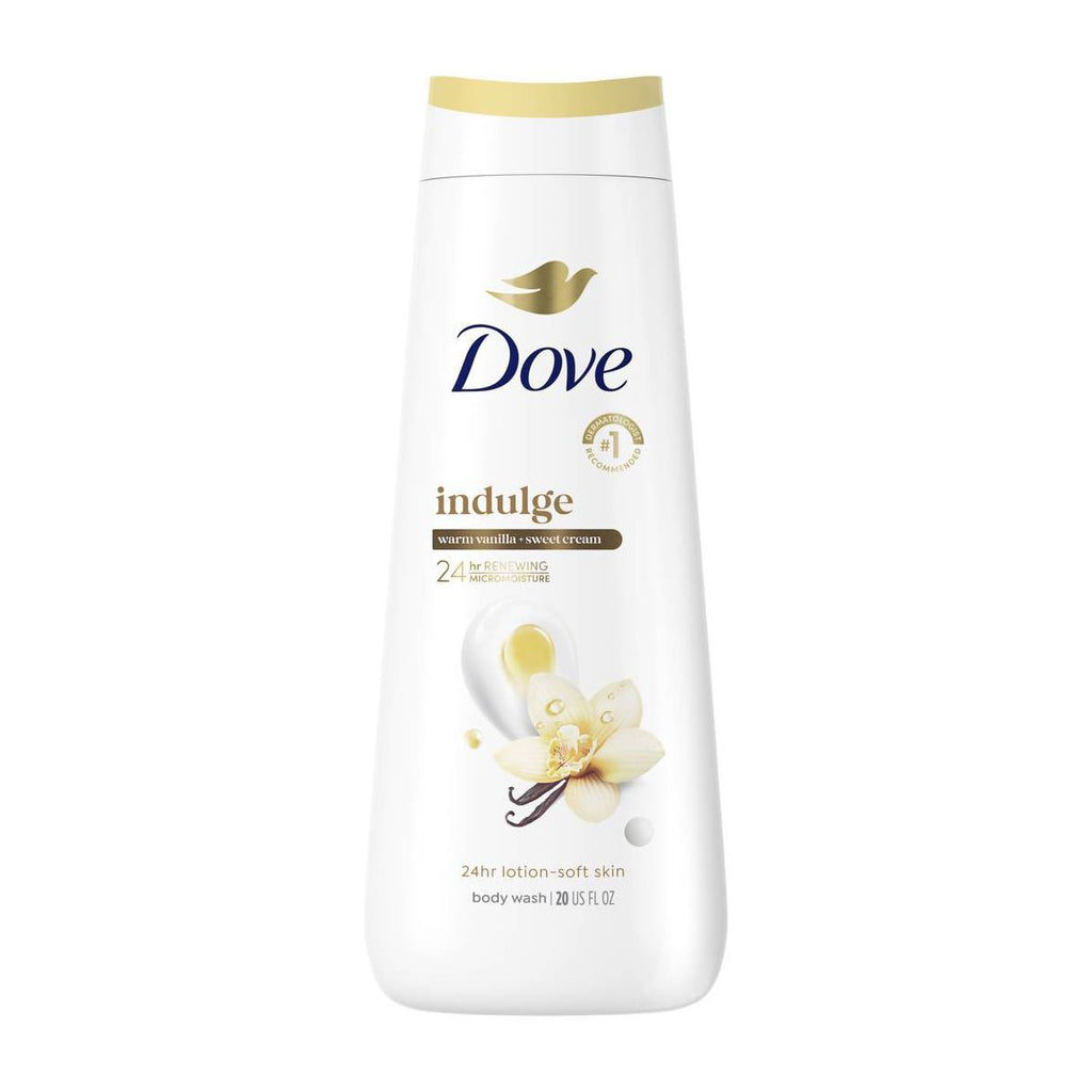 Dove Beauty Indulge 24-Hour Lotion-Soft Skin Body Wash - Warm Vanilla Sweet Cream - 20 fl oz