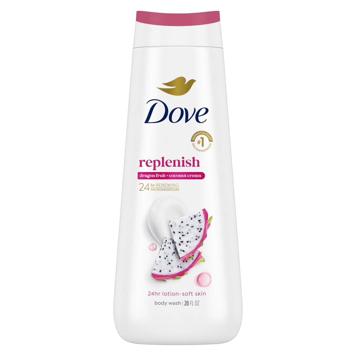 Dove Beauty Replenishing Body Wash - Dragon Fruit & Coconut Cream 24hr Lotion-Soft Skin - 20 fl oz