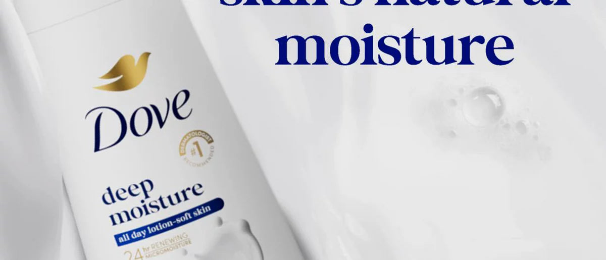 Dove Deep Moisture Body Wash Nourishes the Driest Skin 24hr Lotion-Soft Skin - 20 fl oz