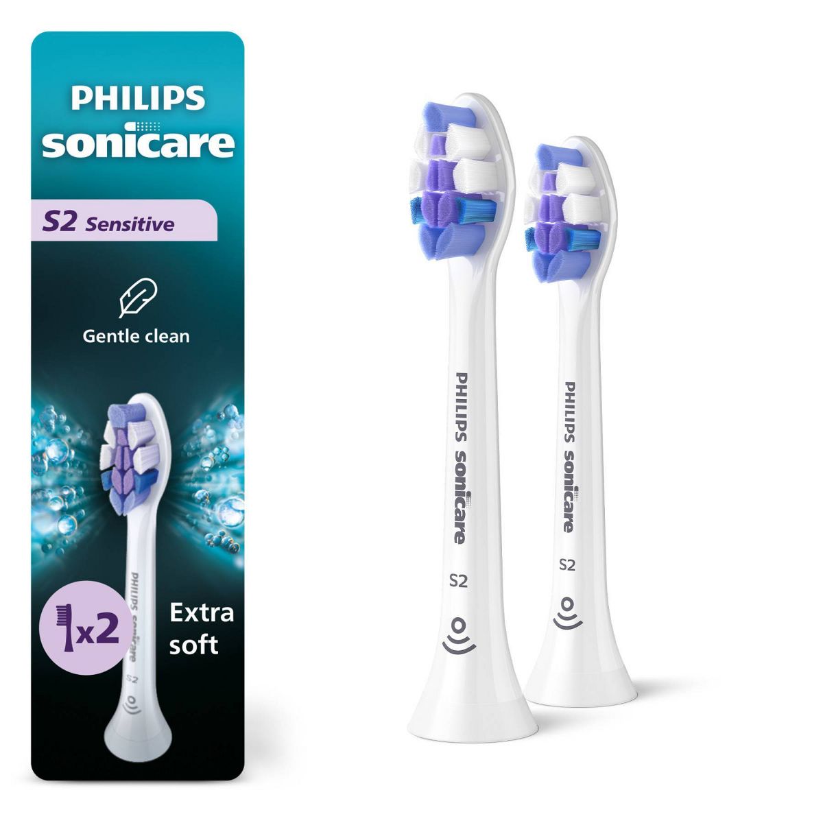 Philips Sonicare S2 Optimal Sensitive Replacement Brush Head - White - 2pk