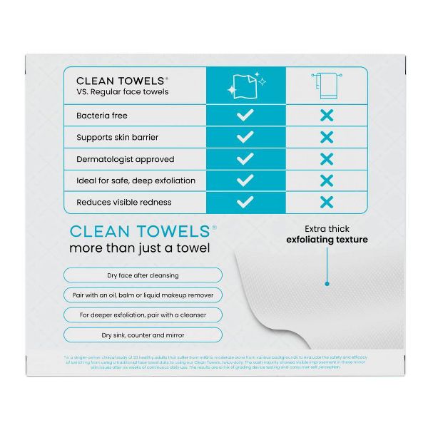 Clean Skin Club Blemish Control Towels - XL - 10ct