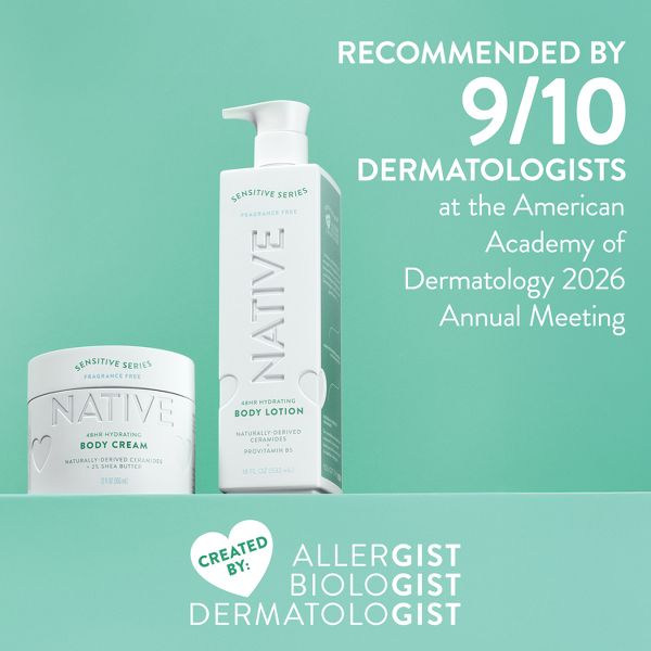 Native Sensitive Series 48H Hydrating Body Lotion - Hypoallergenic - Fragrance Free - 18 fl oz