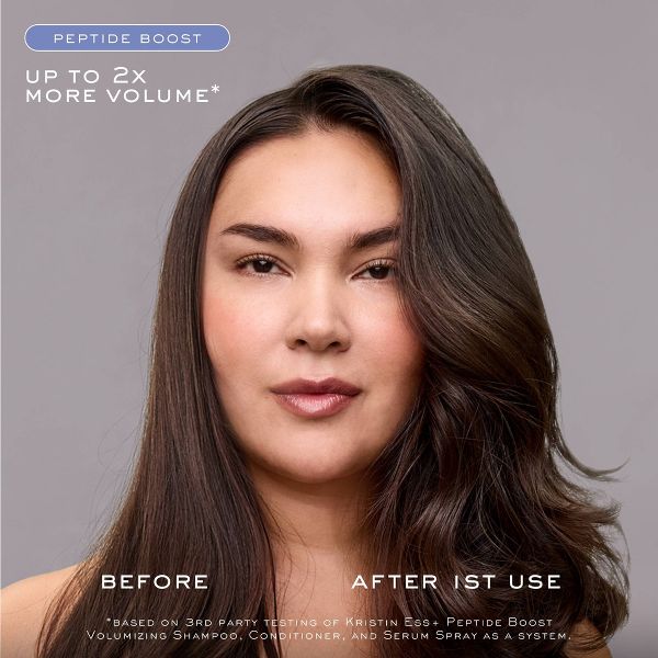 Kristin Ess+ Peptide Boost Volumizing Shampoo for Plumped Hair with Hyaluronic Acid - 10 fl oz