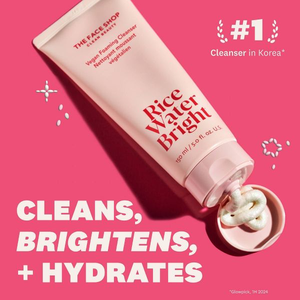 The Face Shop Rice Water Bright Vegan Foaming Cleanser - 5 fl oz