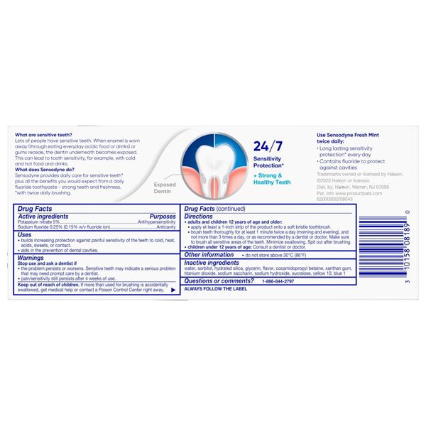 Sensodyne Fresh Mint Sensitivity Protection 2pk Toothpaste