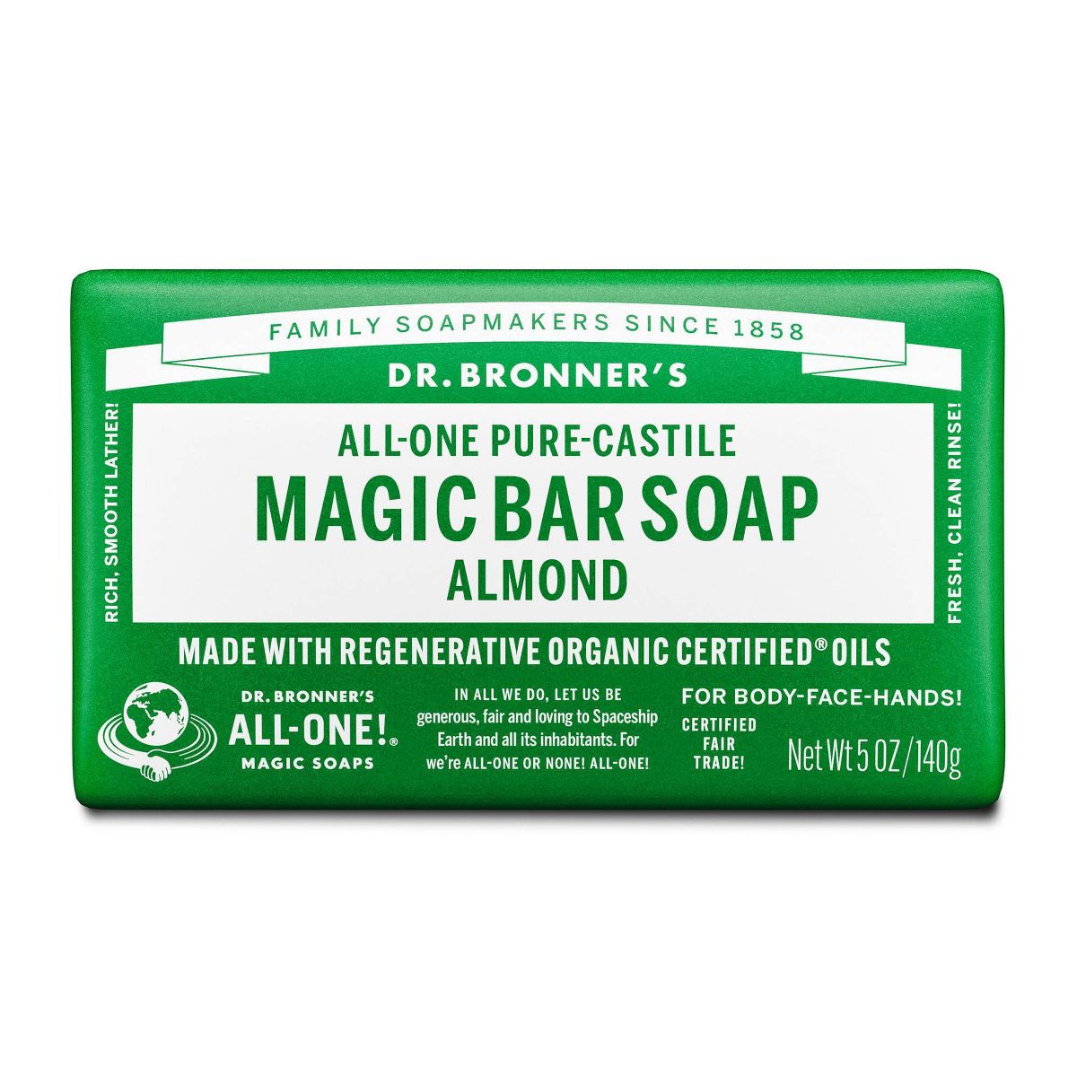 Dr. Bronner's All-One Pure-Castile Magic Bar Soap - Almond - 5oz