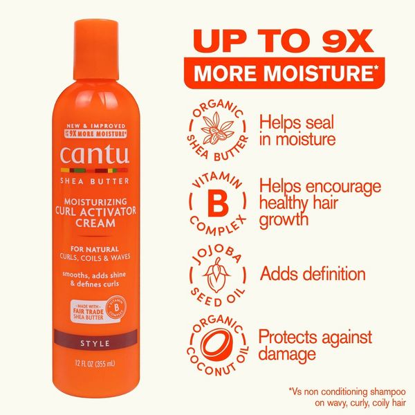 Cantu Hair Moisturizing Curl Activator Cream - 12 fl oz: Volumizing For Textured, Curly Hair
