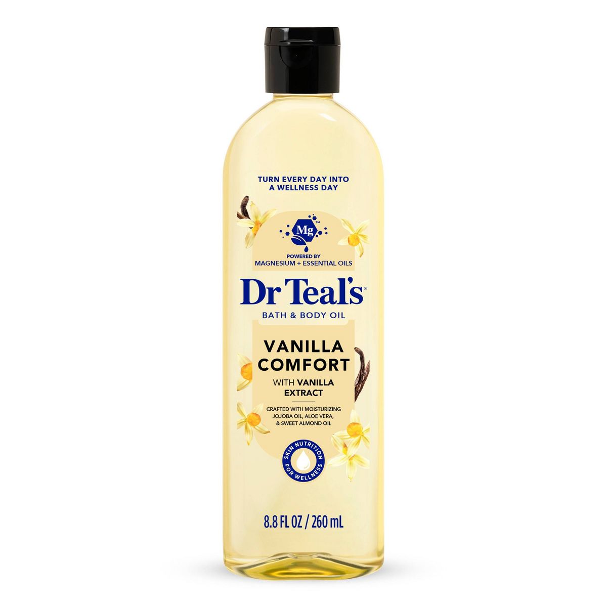 Dr Teal's Vanilla Comfort Moisturizing Bath & Body Oil with Essential Oils - 8.8 fl oz