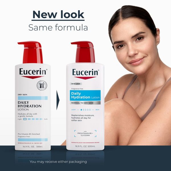 Eucerin Daily Hydration Unscented Body Lotion for Sensitive Dry Skin - 16.9 fl oz